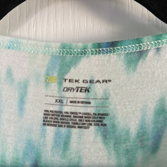 Tekgear DryTek green and blue tie dyed tank top scoop-neck sleeveless XXL - Picture 3 of 8